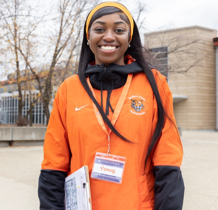 Student holding a clipboard