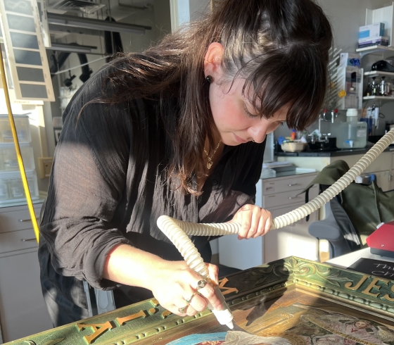 Rebecca Heyman working on a conservation project