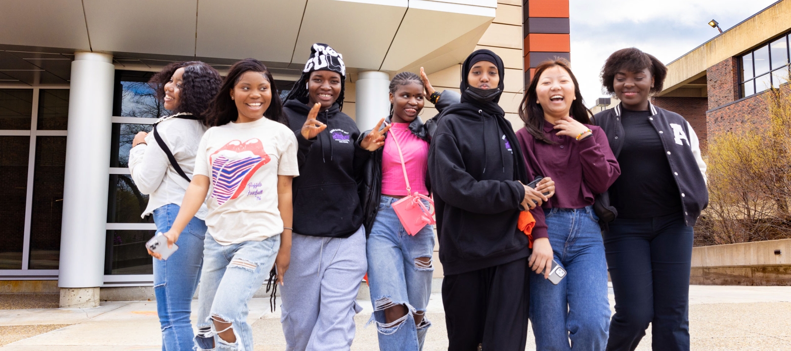 A group of students in front of Caudell Hall